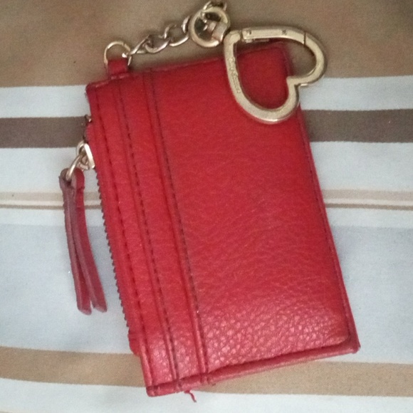 NEW Juicy Couture “Lipstick Red” Card Wallet W/ HEART Key Ring. - Picture 2 of 4